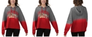 Touch by Alyssa Milano Women's Heather Gray, Scarlet San Francisco 49Ers Superstar Dip-Dye Crop Pullover Hoodie